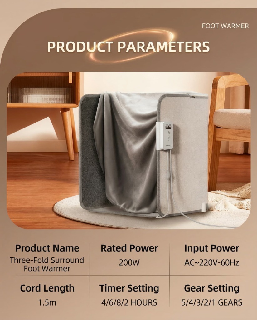 Product parameters: 200W, 5 gears, 4/6/8/2 hour timer